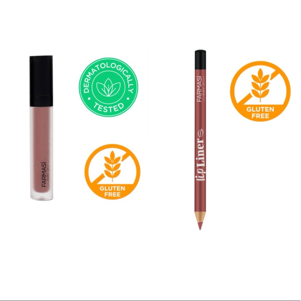 Farmasi Matte Liquid Lipstick 203/Lipliner 223 Set